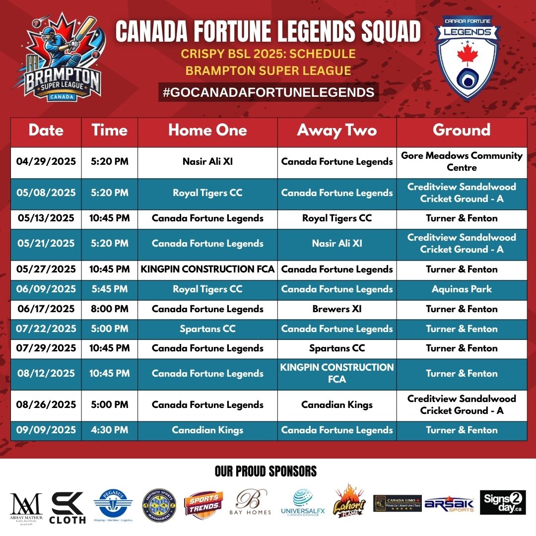 Official Crispy BSL 2025 schedule graphic